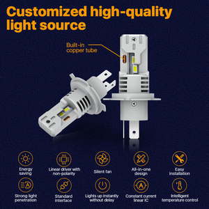 Ampoule de phare LED H1 H3 produite en usine 120W Canbus 10000LM Remplacement de lampe halogène de taille 1:1 12V sans ventilateur Auto LED Globes - Product Image 5