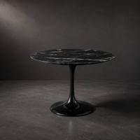 Table basse moderne minimaliste, plateau en pierre artificielle noire, décoration élégante pour villa, hôtel, appartement, salon, base personnalisable