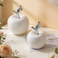 Décorations de pommes en céramique de haute qualité avec tige dorée pour la décoration intérieure du salon