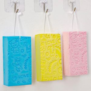 Pva Bath Sponge With Hanging Rope For Kids And Adults Gentle Exfoliating Skin Friendly Blue Yellow Pink Colors - Product Image 1