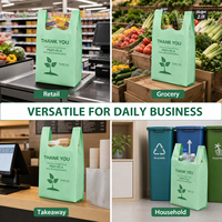 Sacs de courses réutilisables en PBAT PLA biodégradable personnalisés avec impression de logo pour les supermarchés et la vente en gros