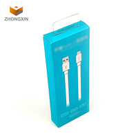 Personnalisé imprimé papier de carte de données usb à la mode câble de détail pour la boîte d'emballage de câble emballage