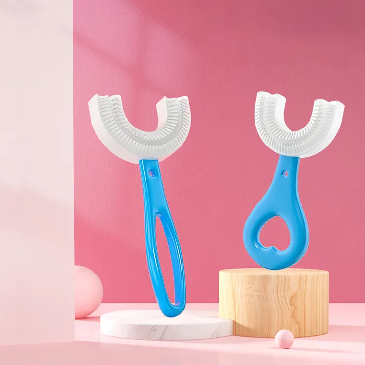 Nouvelle brosse à dents de sécurité en forme de U pour enfants, accessoire de voyage manuel pour bébés, 360 Silicone, pour l'entraînement