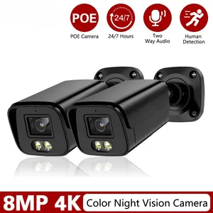 全彩夜视Ip摄像机双光镜头Poe索尼传感器4k安全闭路电视H.265双向音频视频监控摄像头