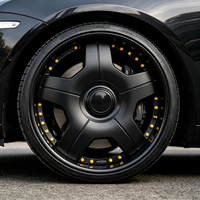 Nouvelles jantes en alliage d'aluminium forgé à cinq branches, noir brillant, 3 pièces, 17-30 pouces, garantie 5 ans, compatibilité universelle pour voitures et camions JDM USDM