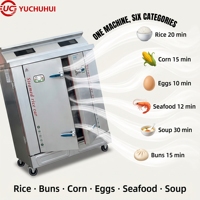 Cuisinière à vapeur professionnelle en acier inoxydable SS304 pour fruits de mer, gaz GPL/GN, 12/24 plateaux, pour homards et crabes, avec protection antirouille