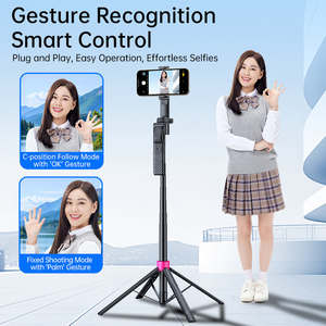 Palo de selfie inalámbrico con base de trípode, monopié con seguimiento automático para transmisiones en vivo de TikTok y <span class=keywords><strong>YouTube</strong></span> - Product Image 1