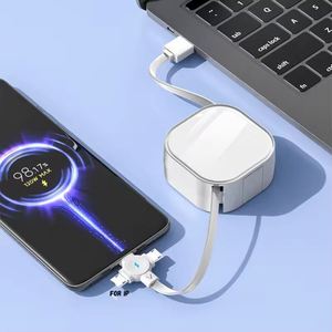 โลโก้ธุรกิจแบบกำหนดเองพร้อมที่เก็บสายชาร์จโทรศัพท์แบบ 4 in 1 Micro Multi USB Type-C - Product Image 3