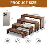 Lot de 2 présentoirs pliables en bois à 8 niveaux pour cupcakes, empilables, style ferme, pour desserts et fêtes
