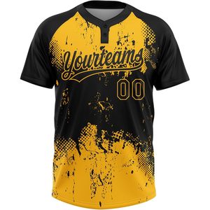 Maillot de softball personnalisé à deux boutons, maillot de baseball personnalisé, nom de l'équipe, numéro, logo brodés, unisexe, adulte, évacuation de l'humidité - Product Image 3