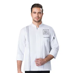 Personalized Customized Chef Jacket Hotel Kitchen Restaurant Cooking Hidden Single Breasted Long Sleeve Chef Coat Other Uniform