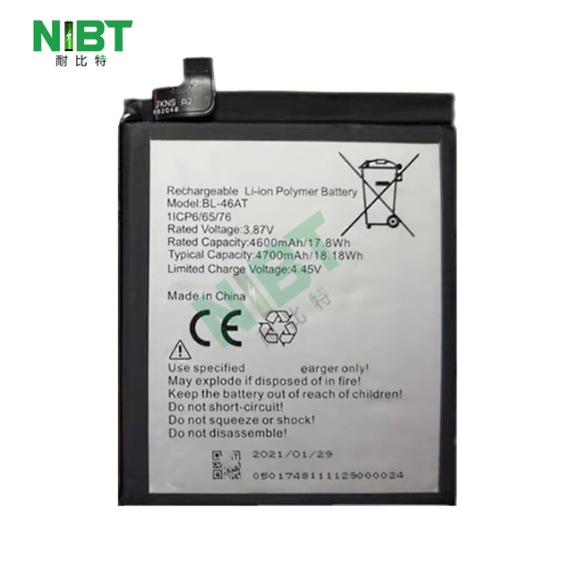 NIBT 100% 0 Cycle 3.85V 4600mAh 17.8Wh Replacement High Quality BL-46AT Lithium Mobile Phone Battery for TECNO Phantom X Ac8