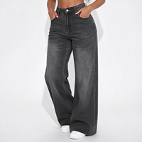 Jean en denim riveté à poches, taille haute, pour femme, idéal pour les soirées en boîte de nuit en ville