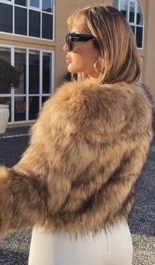Veste Professionnelle pour Femme en Fausse Fourrure de Raton Laveur, Manteau Chinchilla Certifié CE avec Motif Carreaux - Product Image 5