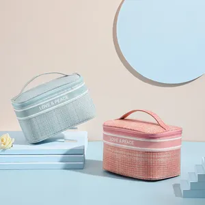 MU Factory Direct Supplier Travel Toiletries Bags Bag With Big Capacity Makeup Pouch Clear Cheap Portable Makeup Bag For Girl