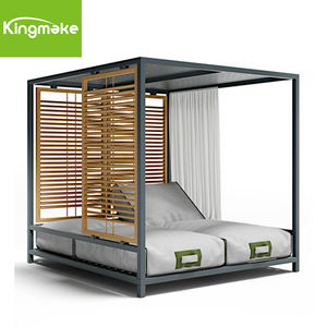 Vente chaude extérieur <span class=keywords><strong>double</strong></span> chaise longue <span class=keywords><strong>jardin</strong></span> piscine <span class=keywords><strong>lit</strong></span> couché patio cadre en aluminium <span class=keywords><strong>lit</strong></span> <span class=keywords><strong>de</strong></span> soleil - Product Image 2