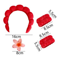 Bandeau de lavage facial en flanelle florale Plumeria, éponge faite à la main, imperméable, logo personnalisé, vente en gros en vrac pour femmes, OEM ODM, lot de quatre pièces