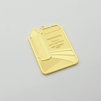 Trophée personnalisable en alliage métallique plaqué or, avec cordon coloré, pour récompenses d'hôtel et événements sportifs