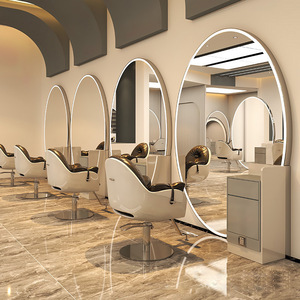 Hot Sale Large Full Length Gold Styling Barber Salon Furniture <b>Wall</b> Ounted Hairdressing Makeup Led Beauty Salon <b>Mirror</b> - Product Image 4