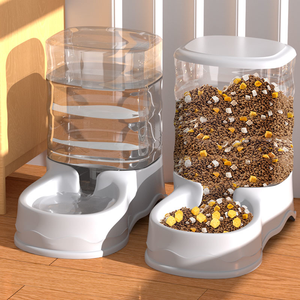 Fontaine à eau automatique pour animaux de compagnie et distributeur de nourriture combinés, bol d'alimentation par gravité pour chats et chiens - Product Image 1
