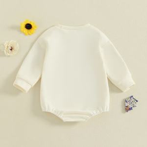 Pelele de algodón con letras <span class=keywords><strong>LIL</strong></span> SISTER y etiqueta personalizada para primavera y otoño, ropa infantil para bebés, mono de manga larga con cuello redondo para niñas pequeñas, 1 Uds. - Product Image 2