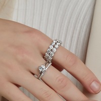 Bague Éternité en Argent 925 Plaqué Rhodium avec Moissanite VVS, Anneau Complet en Moissanite pour Femme, Vente en Gros