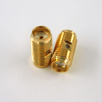 Conector Coaxial SMA Hembra a Prueba de Agua Gold Factory Barrel RF, Adaptador de Conector Doble SMA Hembra