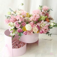 Boîte cadeau polyvalente à double couche pour arrangement de fleurs, fraises et chocolats, avec design personnalisé