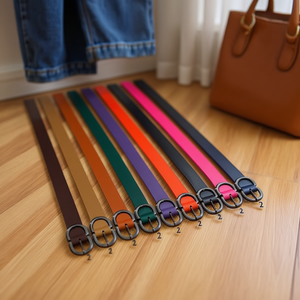 Ceinture en PU avec boucle ovale de 3 cm, sangle fine pour femmes et hommes, accessoire de mode - Product Image 2