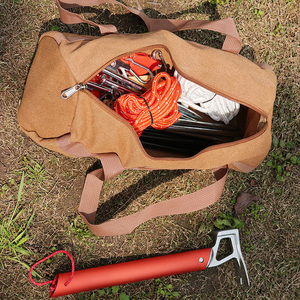 Borsa portaoggetti per picchetti da tenda, vendita diretta dalla fabbrica, borsa porta attrezzi da campeggio in tela lavata, organizer per attrezzi da picnic, borsa multiuso - Product Image 3
