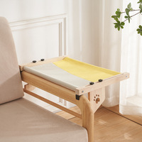 Perchoir de fenêtre pour chat à couverture amovible de luxe personnalisé hamac de lit suspendu d'intérieur en bois pour chat avec étagère de lit pour chats et petits animaux de compagnie