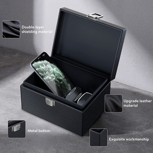 Boîte de protection <span class=keywords><strong>Faraday</strong></span> <span class=keywords><strong>pour</strong></span> téléphone portable, nouvelle, noire, en PU, avec protection RFID <span class=keywords><strong>pour</strong></span> clés de <span class=keywords><strong>voiture</strong></span>, 2 étuis - Product Image 4