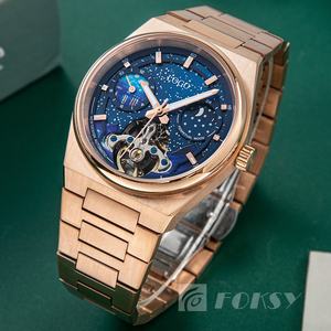 Relojes de Lujo Personalizados para Hombre a Prueba de Agua Luminosos Automáticos Esqueleto Mecánicos con Correa Redonda de Acero Inoxidable - Product Image 3