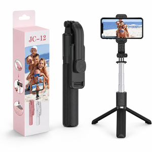 JC-12 Classic Tripod Selfie Stick 955mm Full Size, Stainless Steel Handle, Stable <b>Phone</b> <b>Stand</b> <b>for</b> Selfie - Product Image 2