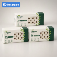 Papier toilette Langqiao personnalisé, fabricant OEM ODM, usine directe, pâte de bois vierge, doux, épais, écologique, vente en gros