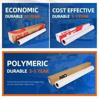 5 ans de rouleau de vinyle imprimable adhésif transparent permanent en PVC brillant polymère 100mic pour l'impression éco-solvant