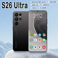 Smartphone S26 Ultra Terbuka 7.3 Inci HD OLED 120Hz 16GB+1TB Android 15 Kamera Belakang 108MP Face ID 5G Gaming Deca Spanyol Prancis