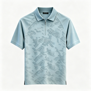 <span class=keywords><strong>Polo</strong></span> da Uomo di Alta Qualità con Stampa <span class=keywords><strong>Jacquard</strong></span> Iron Bull, Mezza Zip Senza Cuciture, per Uso Casual, Business e Quotidiano - Product Image 6