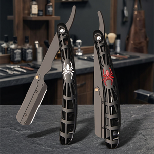 Spider Cutout <b>Straight</b> <b>Razor</b> – Bold & Lightweight Design Replaceable Blade Manual Folding Shaving <b>Razor</b> for Face Shaving - Product Image 3