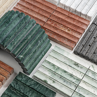 Tuiles de mosaïque en marbre moderne pour salle de bain et cuisine, marbre cannelé durable pour villa, maison de luxe