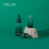 Flacon vert 5ml/10ml/15ml/20ml/30ml/50ml/100ml avec pipette en verre, capuchon en plastique côtelé et bulbe en caoutchouc pour parfum