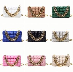 Wholesale Ladies <b>Small</b> Square Shoulder Bags Quilted PU Leather <b>Handbags</b> Women Hand Purses Girl Metal Chain Fedora Hats and Purse - Product Image 2