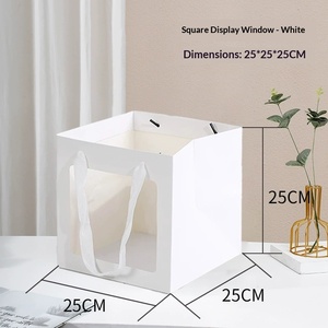 Wholesale <b>Square</b> Window Gift Bags Mother's Day Transparent Handle Large Holiday Packaging - Product Image 3
