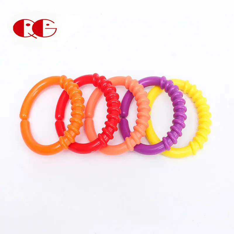 Baby Connecting Rings Toy for Hanging Stroller Car Toys Rainbow environmental protection material plastic ring