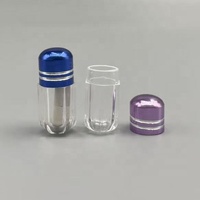 Bouteilles miniatures en plastique acrylique transparent vides personnalisables, mini capsules portables en plastique vides pour le stockage de pilules