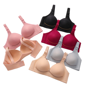 Fabrication professionnelle de soutiens-gorge d'été de haute qualité, respirants, lisses, écologiques, fins, sans armatures, à bretelles réglables, solides, 3/4 - Product Image 1
