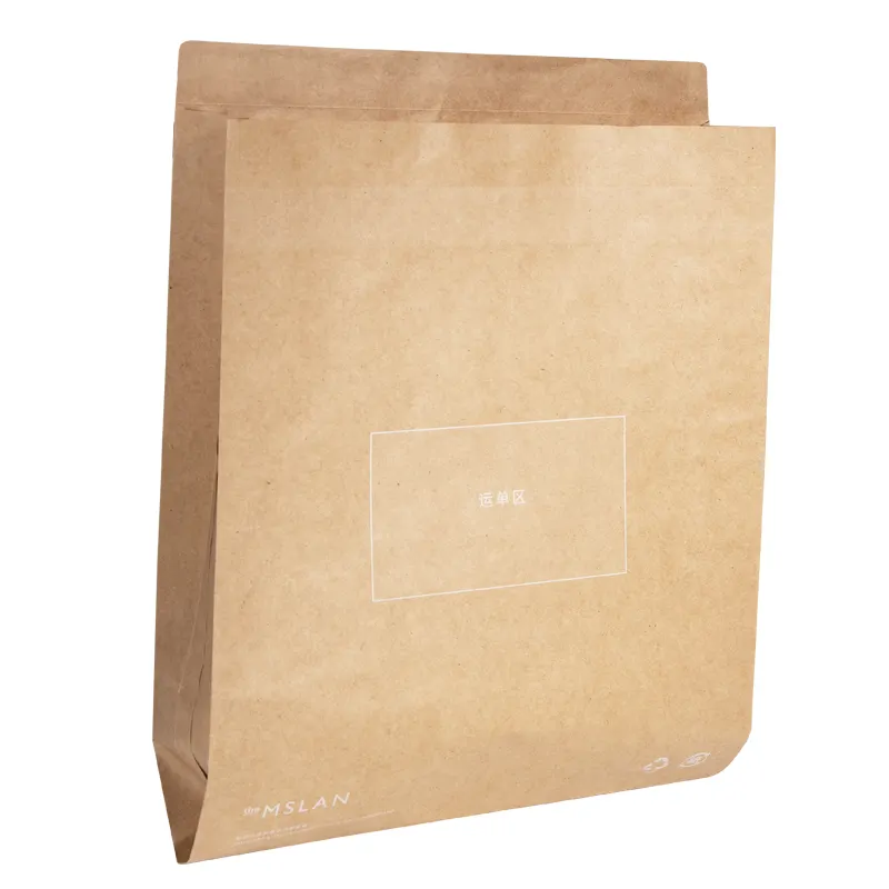 Geri dönüşümlü genişletilebilir Kraft kağıt torba Kraft köşebent kağıt zarf giysi/ayakkabı çevre dostu nakliye çantası