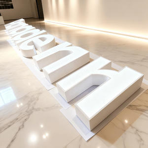 Logo lumineux 3d <span class=keywords><strong>led</strong></span>, signe de lettre de canal, conception de logo personnalisé, grands chiffres, magasin de bâtiment, panneau de centre commercial avant pour supermarché - Product Image 3