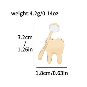 Новое поступление, медицинская серия, металлический значок, аксессуары для ухода за зубами, стетоскоп, медицинская трубка, зубная щетка, металлический штифт - Product Image 5