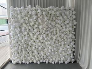 Arreglos de pared de flores artificiales 3D 5d, arte enrollable, panel de pared de flores, 8x8, Fondo de pared de flores artificiales, decoración de seda - Product Image 2